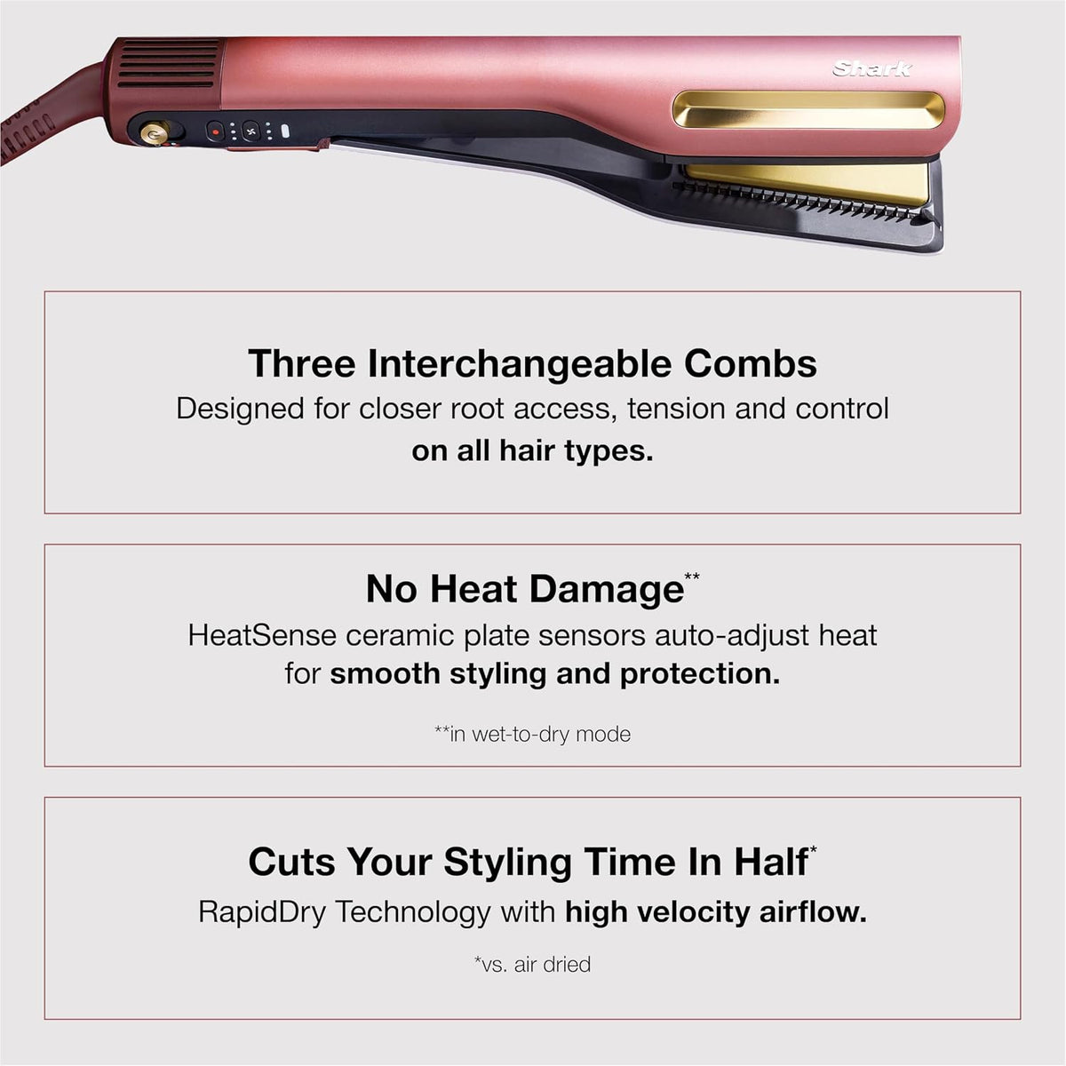 Shark SilkiPro™ Straight Wet-to-Dry Hair Straightener + Rapid Blow Dryer (HT400PK)